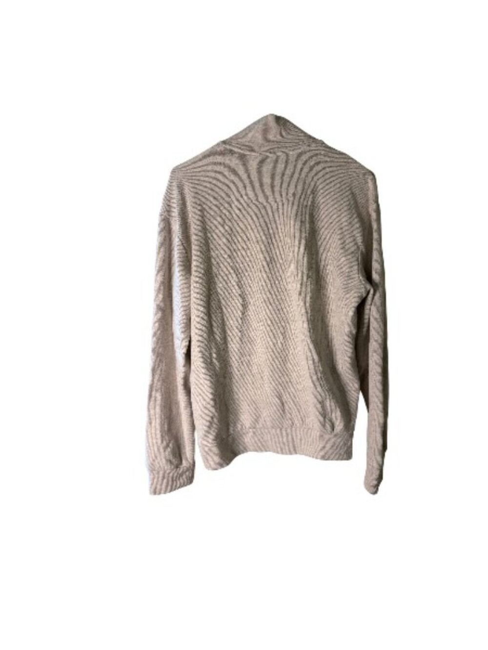 US POLO ASSN. Men's Beige Quarter-Zip Collared Long Sleeve Sweater Top Medium - Picture 3 of 7